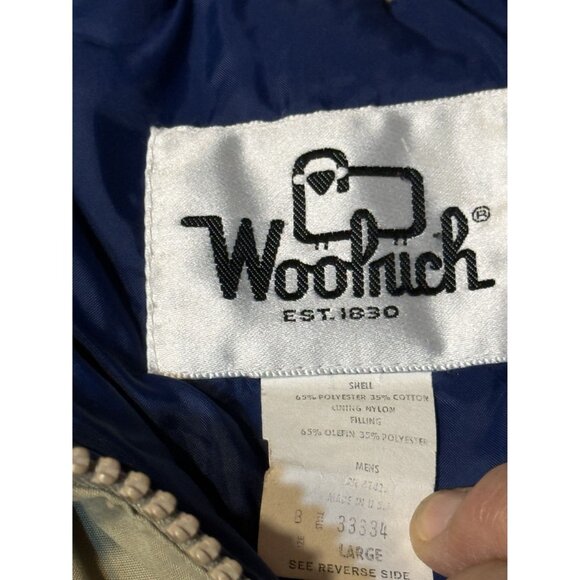 Woolrich Mens Large Tan Jacket With Pockets & Snap Buttons - Picture 2 of 9